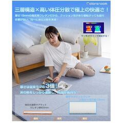 夏用ラグマット 冷感ラグ カーペット 130×190cm厚手15mm高反発 約1.5畳  ネイビーの画像