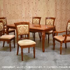 ≪yt1921ジ≫ クラシック家具 アンティーク調 ダイニングチェア 金華山織 アームレス/イタリア/ヨーロピアン/中古家具/宮城県仙台市 70515-08の画像