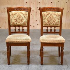 ≪yt1921ジ≫ クラシック家具 アンティーク調 ダイニングチェア 金華山織 アームレス/イタリア/ヨーロピアン/中古家具/宮城県仙台市 70515-08の画像