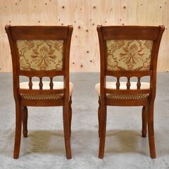 ≪yt1921ジ≫ クラシック家具 アンティーク調 ダイニングチェア 金華山織 アームレス/イタリア/ヨーロピアン/中古家具/宮城県仙台市 70515-08の画像