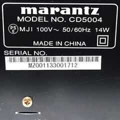 【直接引き取り限定】marantz マランツ CD5004 CDプレーヤー ブラック 2011年製 音響機材 オーディオ機器 CDコンポ CDデッキ 通電確認済 電源ケーブル付の画像