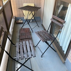 IKEA ガーデンチェア　テーブル　敷物