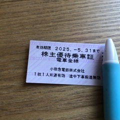 【受付中】激安！小田急線全線が片道一回使用可！ 小田急電鉄株主優...