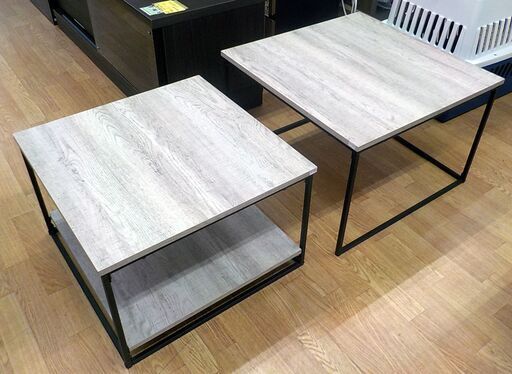 LOWYA 木目調ネストテーブルスチール脚 木目調ネストテーブル スチール脚 リビングテーブル 60cm LOWYA ネスト