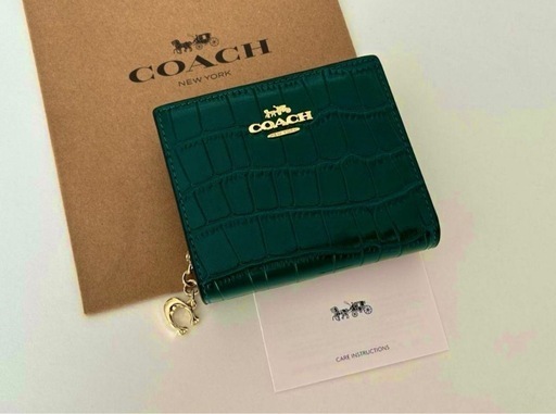 【COACH】 ダークグリーン 二つ折り財布