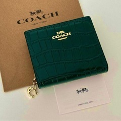 【COACH】 ダークグリーン 二つ折り財布