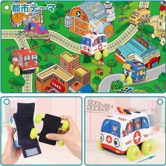 訳あり特価❕新品❕知育玩具❤️布 おもちゃ 車 プルバックカー プレイマット 出産祝い こどもの日 170の画像