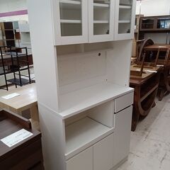 ★ジモティ割あり★  食器棚 ホワイト W89×D39.5×H1...