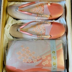 🌺新品未使用　高級佐賀錦　バッグと草履のセット