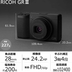 RICOH リコー　GR Ⅲ レア品　軽量コンパクト　起動最速