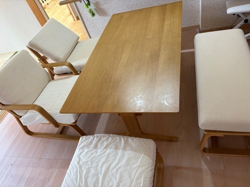 限定値下げ！無印リビングでもダイニングでもつかえるテーブルチェアーセット