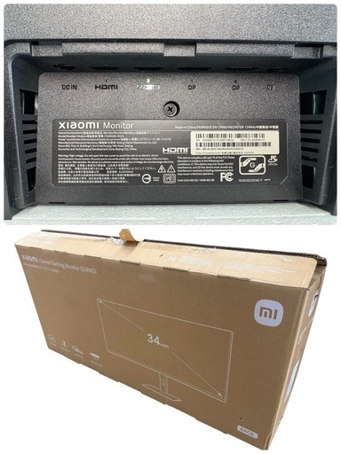 NO.2434【2024年製】xiaomi 曲面 ゲーミングモニター C34WQBA-RGGL 34