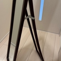 ミラー 150センチ 木目調　ウォールナットの画像