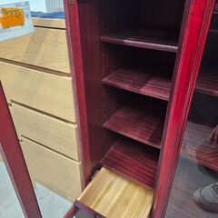 リサイクルショップどりーむ天保山店　No2564　飾り棚　収納棚　昭和レトロ　ガラス扉の画像
