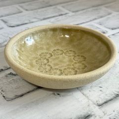 L892 希少 益子焼 陶芸家 明石庄作？ 在銘刻印あり 花紋丸皿6枚組 中皿 取り皿 伝統工芸 骨董の画像