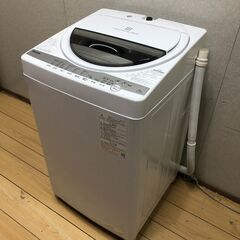 美品 2021年製 東芝 6㎏ パワフルな水流でしっかり洗う「浸透パワフル洗浄」Wセンサー搭載 一人暮らし洗濯機【AW-6G9】 動作確認済み　【糸島市内 送料無料】250528-8の画像