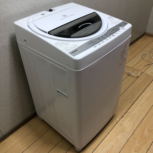 美品 2021年製 東芝 6㎏ パワフルな水流でしっかり洗う「浸透パワフル洗浄」Wセンサー搭載 一人暮らし洗濯機【AW-6G9】 動作