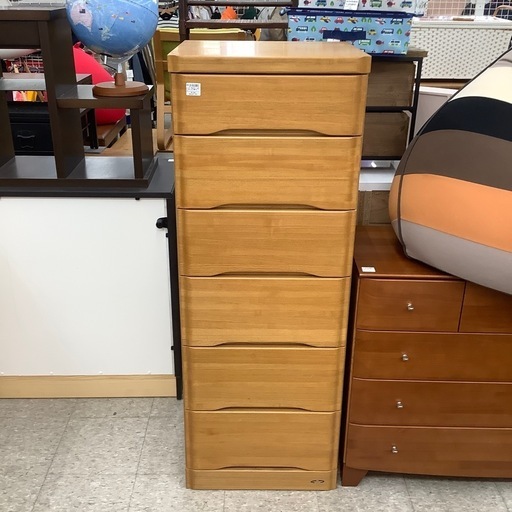 ハイチェスト6段 門田木工 ブラウン