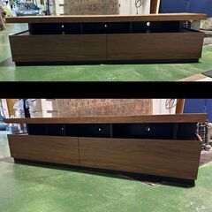 札幌限定配送/お引き取り可◆大川家具◆福山工芸◆テレビボード/ローボード/テレビ台◆ブロッサ180 BR◆W180 D45 H45の画像