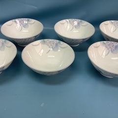 2505-41 光峰　紫陽花柄茶碗　６個セット