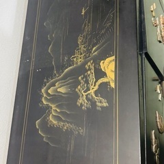 アンティーク　絵付き収納棚の画像
