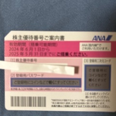 ANA株主優待有効期限5月31日まで