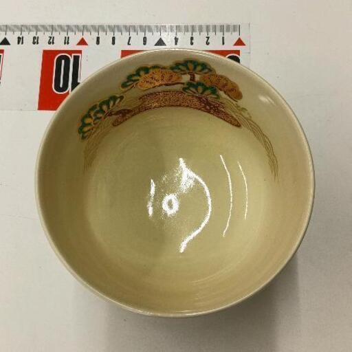 0528-317 松波絵　抹茶茶碗　箱無し 0528-317 松波絵 抹茶茶碗 箱無し