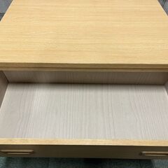 木製 3段 チェスト 手前 奥 収納 6ヶ所 前後引出 整理箪笥 幅75cm×奥行74cm×高さ61cmの画像
