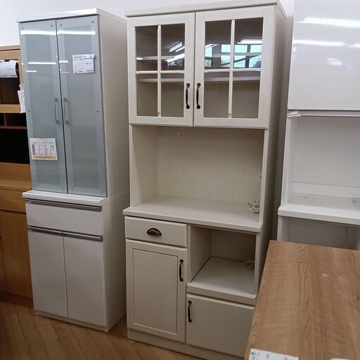 ☆ジモティ割あり☆ 食器棚 ホワイト W118×D47×H198 クリーニング済み