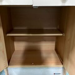 木製 食器棚 飾り棚 収納棚 昭和レトロポップ 幅60cm×奥行34cm×高さ174cm の画像