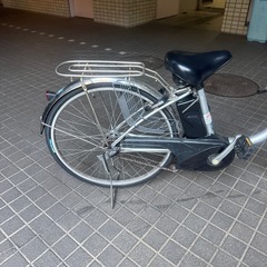 【前後新品タイヤ！】電動自転車　26インチ　パナソニック　8.9ahバッテリー　ビビTX BE-ELTX63 シルバー　前後新品タイヤ交換済み！の画像
