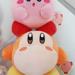 【未使用 美品 値引き】星のカービィ もっちりぬいぐるみ 全4種コンプリートセット（まんぷく､にっこり､きょとん､ワドルディ）の画像