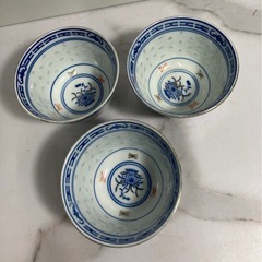 ☆値下げ☆H 2505-805 中国茶器 景徳鎮 湯のみ 3客 バラ売り不可 キズ 汚れありの画像