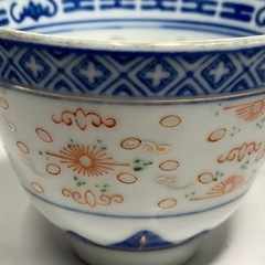 ☆値下げ☆H 2505-805 中国茶器 景徳鎮 湯のみ 3客 バラ売り不可 キズ 汚れありの画像