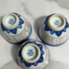 ☆値下げ☆H 2505-805 中国茶器 景徳鎮 湯のみ 3客 バラ売り不可 キズ 汚れありの画像