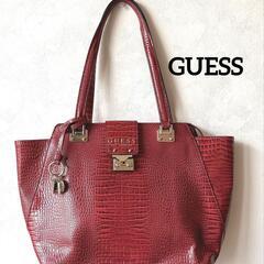 未使用⭐️GUESS ゲス　赤 ショルダーバッグ クロコダイル風