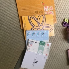 手紙、シール、スタンプ、メモ帳、封筒等の画像