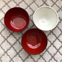 お茶碗(未使用品)お椀2(リボン柄は贈答品用品)