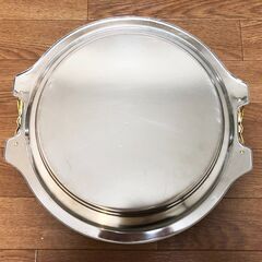 ステンレストレー  お盆 モンシェリーシャノン 取っ手付き STAINLESS STEEL フルーツ置きヴィンテージデザインの画像