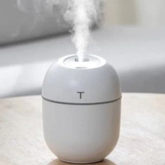 ホワイト円形加湿器 LEDライト付き