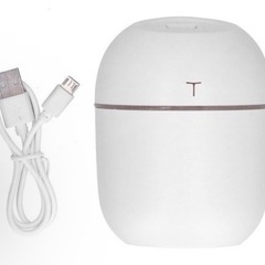 ホワイト円形加湿器 LEDライト付きの画像