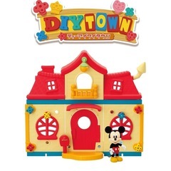 ディズニー DIYTOWN ミッキーのおうち 100エーカーの森の大きな木のおうち おもちゃ 中古 おもちゃ2つセットの画像