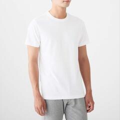 無印良品 脇に縫い目のない 天竺編み 2枚組Tシャツ 白 XL