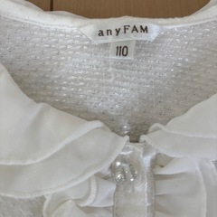 子ども服110cm anyFAM シフォン襟ブラウス風カットソー の画像