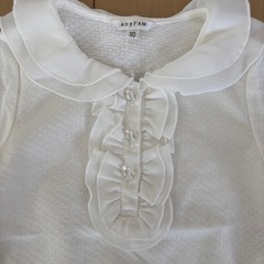 子ども服110cm anyFAM シフォン襟ブラウス風カットソー の画像