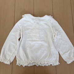 子ども服110cm anyFAM シフォン襟ブラウス風カットソー の画像