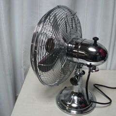 銀メツキ　レトロ調卓上扇風機　中古の画像