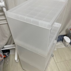 (3個まとめて)無印良品 ポリプロピレン組立式ワゴン•キャスター付•3段
の画像
