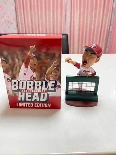 非売品　広島カープ　新井監督　ボブルヘッド　2個セット 広島】来場者先着2万名に新井監督ボブルヘッド人形配布