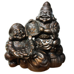 (中古)昭和レトロ  恵比寿 大黒天 置物